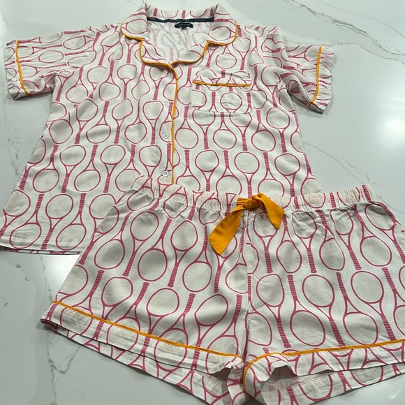 Katie Kime pink tennis pajama short set size L - Picture 1 of 3
